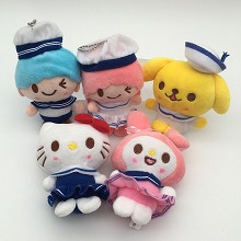 4inches Melody hello kitty Little twins star anime plush dolls set(5pcs a set)