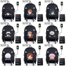 Jujutsu Kaisen anime USB charging laptop backpack school bag 