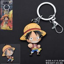 One piece Luffy anime movable key chain/necklace
