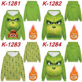 The Grinch thickened and cashmere hoodie sweater cloth