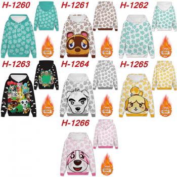Animal Crossing thickened and cashmere hoodie sweater cloth