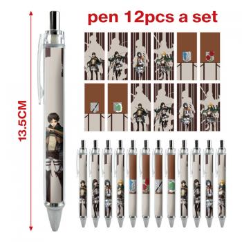 Attack on Titan anime ballpoint pen ball pens(12pcs a set)