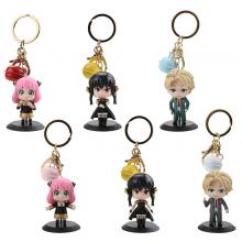 SPY FAMILY anime figure doll key chains set(6pcs a...