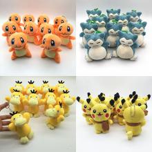 5inches Pokemon Pikachu Charmander Psyduck Snorlax plush dolls set(10pcs a set)