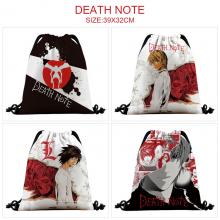 Death Note anime nylon drawstring backpack bag