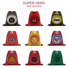 Batman Iron Super Man nylon drawstring backpack bag
