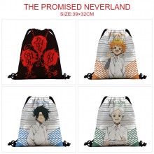 The Promised Neverland anime nylon drawstring back...