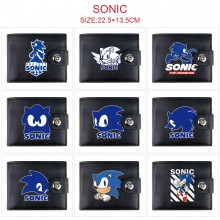 Sonic the Hedgehog card holder magnetic buckle wal...