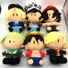 10inches Q One Piece anime plush doll set(6pcs a s...