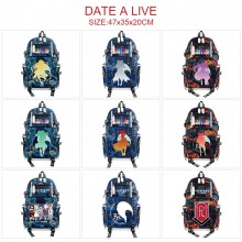 Date A Live anime USB camouflage backpack school b...