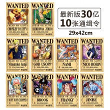 One Piece wanted anime posters(10pcs a set)