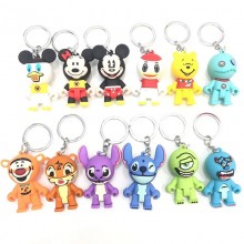 Mickey Mouse stitch pooh duck figure doll key chains