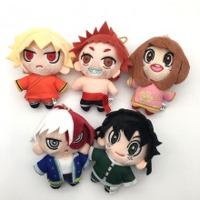 4inches My Hero Academia anime plush dolls set(5pcs a set)