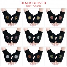 Black Clover anime cotton half finger gloves a pair