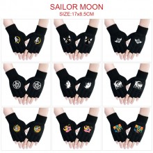 Sailor Moon anime cotton half finger gloves a pair