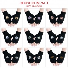 Genshin Impact game cotton half finger gloves a pa...