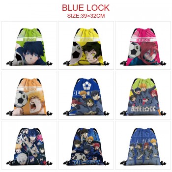 Blue Lock anime nylon drawstring backpack bag