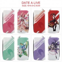 Date A Live anime long zipper wallet purse