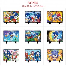 Sonic the Hedgehog photo frame slate painting ston...