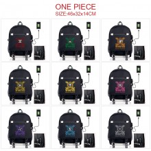 One Piece anime USB charging laptop backpack schoo...