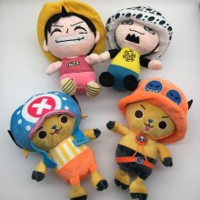 10inches One Piece Luffy Chopper Law anime plush dolls set(4pcs a set)