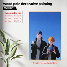 Haikyuu anime wood pole decorative painting wall s...