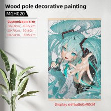 Hatsune Miku anime wood pole decorative painting w...