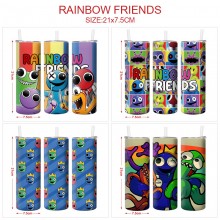 Rainbow friends game coffee water bottle cup with ...