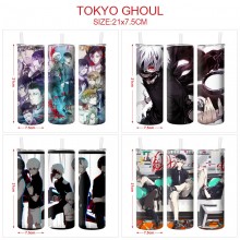 Tokyo ghoul anime coffee water bottle cup with str...