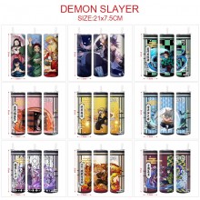 Demon Slayer anime coffee water bottle cup with st...
