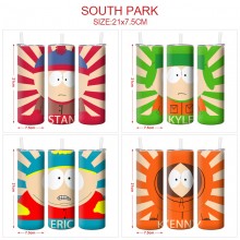South Park game coffee water bottle cup with straw stainless steel