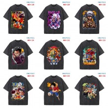 One Piece anime short sleeve wash water worn-out c...