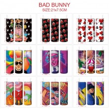 Bad Bunny anime coffee water bottle cup with straw...