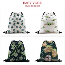 Star Wars Yoda anime nylon drawstring backpack bag