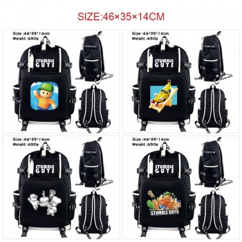 Fall Guys game USB camouflage backpack school bag