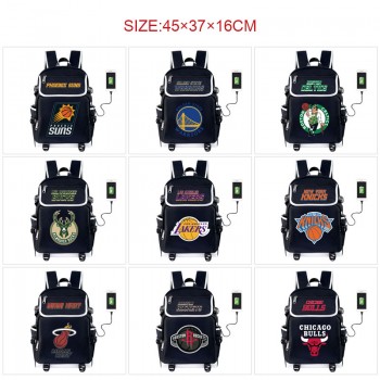 NBA basketball USB charging laptop backpack school bag