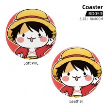 One Piece anime soft pvc coaster coffee cup mats p...