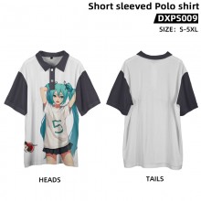 Hatsune Miku anime short sleeved polo t-shirt t sh...