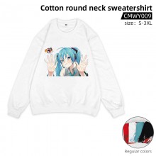 Hatsune Miku anime cotton round neck sweatershirt ...