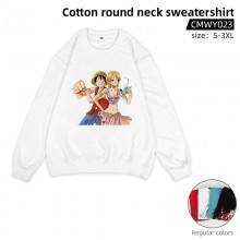 One Piece anime cotton round neck sweatershirt hoo...