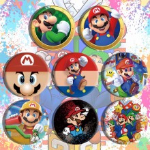 Super Mario anime brooch pins set(8pcs a set)58MM