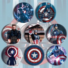 Captain America brooch pins set(8pcs a set)58MM
