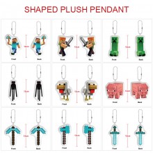 Minecraft game custom shaped plush doll key chain