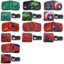 Super Hero Iron Spider-Man Hulk zipper wallet purs...
