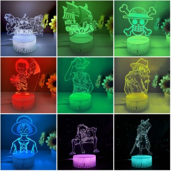 One Piece Anime Acrylic Figure 3D Lamp USB Night Light