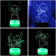 Stitch Anime Acrylic Figure 3D Lamp USB Night Ligh...