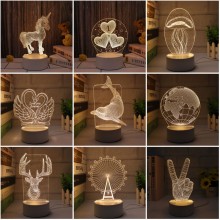Creative Cute lovers Acrylic Figure 3D Lamp USB Ni...