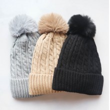 Cute keep warm straw hat knitted hat