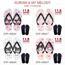 Melody Cinnamoroll Kuromi anime flip flops shoes slippers a pair