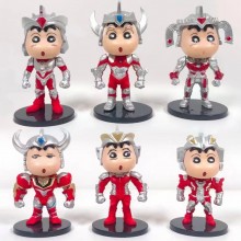 Crayon Shin-chan cos Ultraman anime figures set(6pcs a set)(OPP bag)